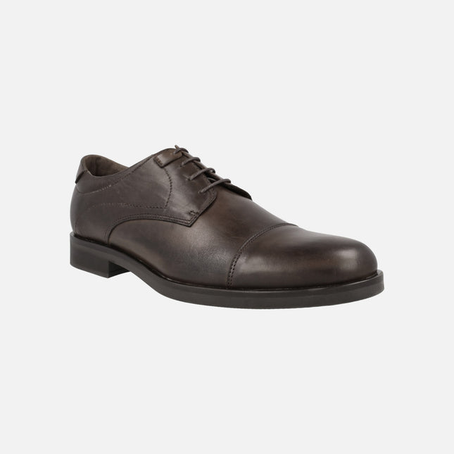 Blucher leather shoes with straight toe