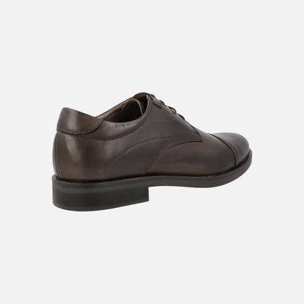 Blucher leather shoes with straight toe