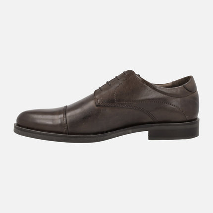 Blucher leather shoes with straight toe