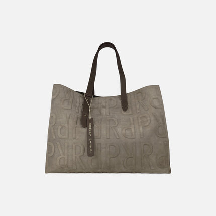 Bolsos de piel serraje taupe con dos asas Vanity