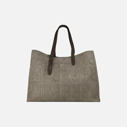 Bolsos de piel serraje taupe con dos asas Vanity