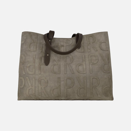 Bolsos de piel serraje taupe con dos asas Vanity