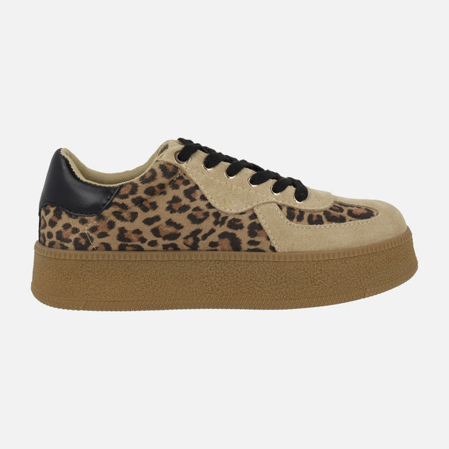 Zapatillas deportivas con plataforma Noble Leopardo