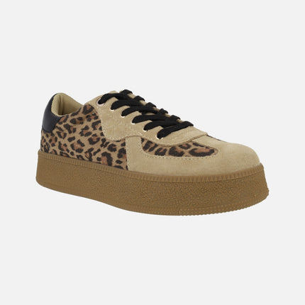 Zapatillas deportivas con plataforma Noble Leopardo