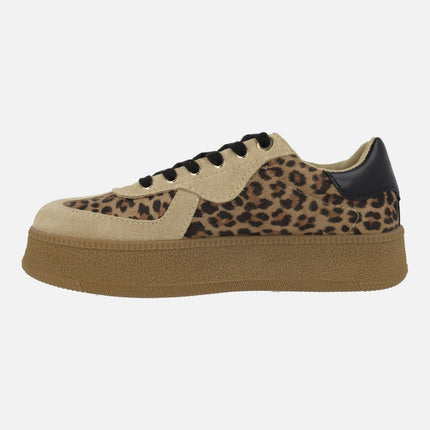 Zapatillas deportivas con plataforma Noble Leopardo