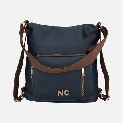 Noco Backpack - Bags in navy blue nylon with brown details