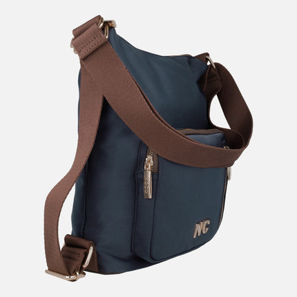 Noco Backpack - Bags in navy blue nylon with brown details