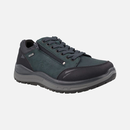 Men's Comfort Sneakers in Blue Combined with Tex Membrane