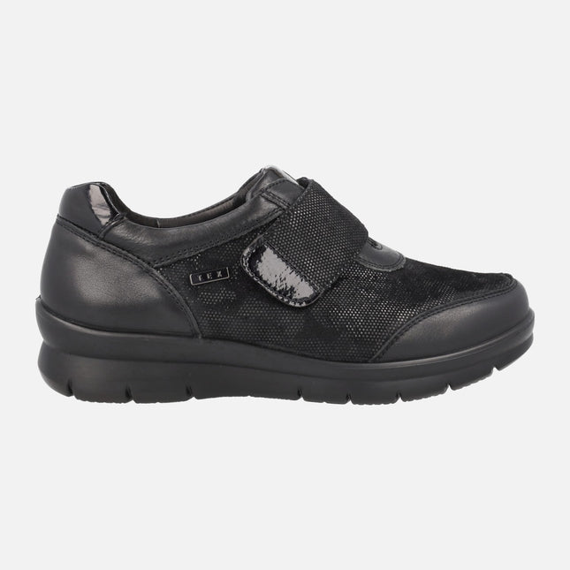 Black Multi Material sneakers with Velcro closure and Tex membrane