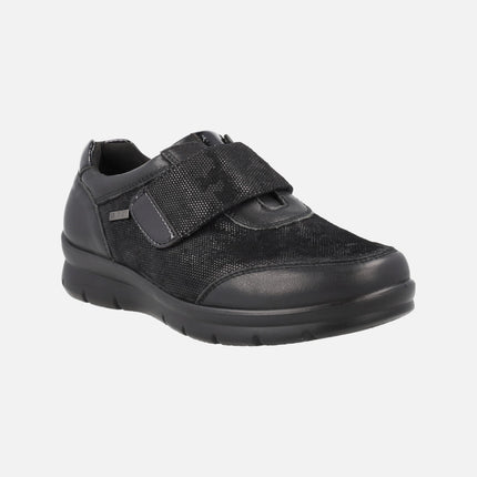 Black Multi Material sneakers with Velcro closure and Tex membrane