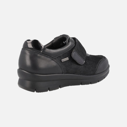 Black Multi Material sneakers with Velcro closure and Tex membrane