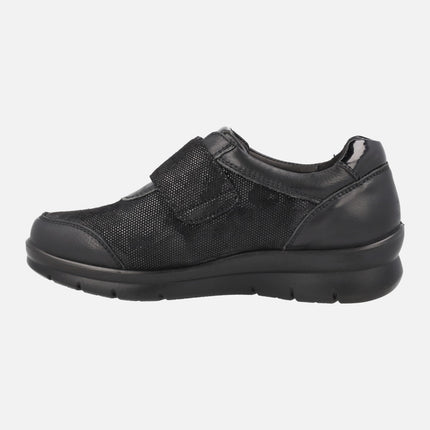 Black Multi Material sneakers with Velcro closure and Tex membrane