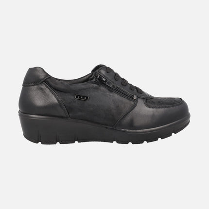 Zapatillas deportivas confort en color negro con membrana TEX