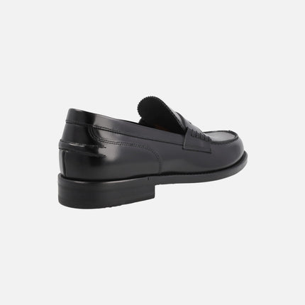 Daytona black Leather Moccasins For Men