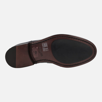 Daytona black Leather Moccasins For Men