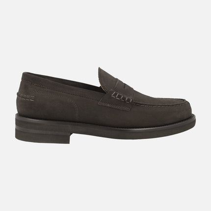 Moccasins for men with classic mask in Moka suede Daytona