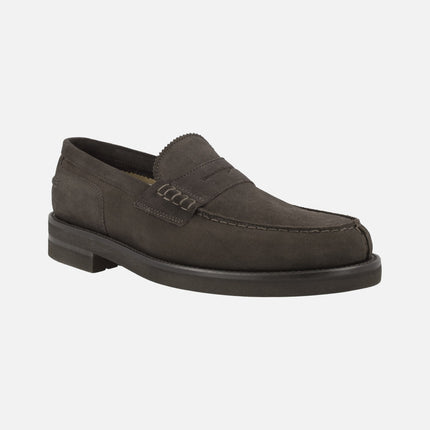 Moccasins for men with classic mask in Moka suede Daytona