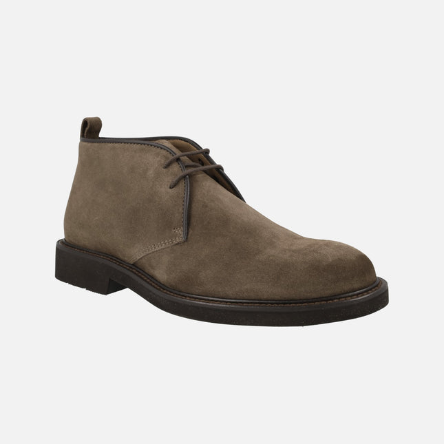 Men's laced booties Baltimore in brown suede