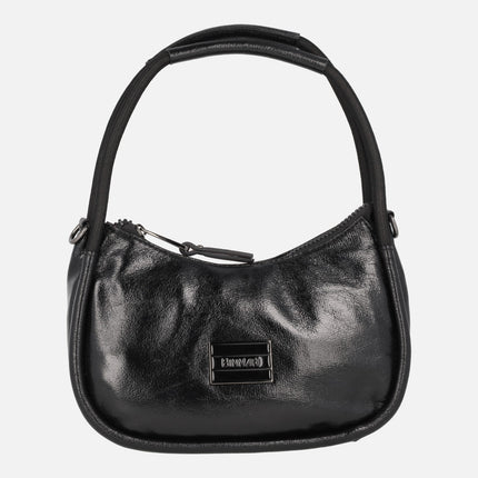 Bolso pequeño de hombro Almería en charol negro