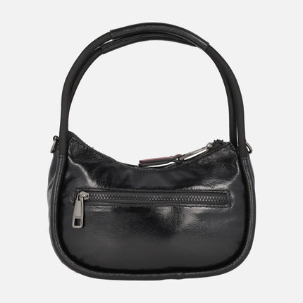 Bolso pequeño de hombro Almería en charol negro