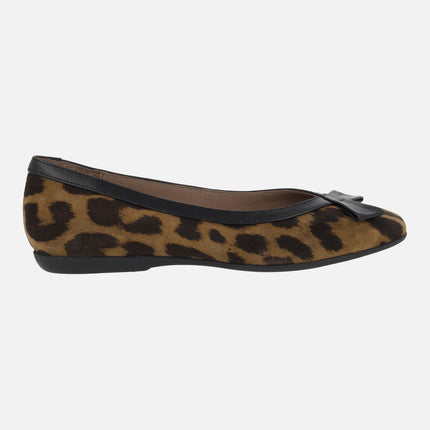 Franny leopard print suede ballerinas