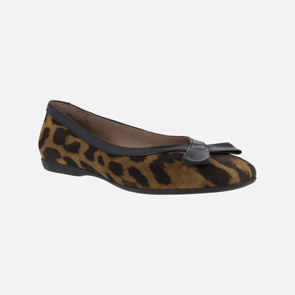 Franny leopard print suede ballerinas