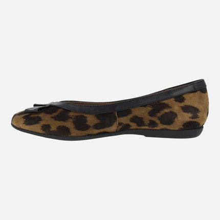 Franny leopard print suede ballerinas