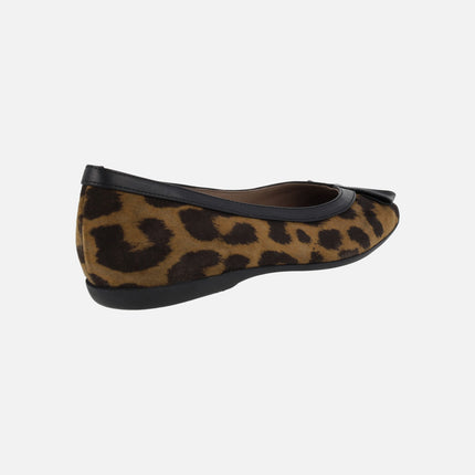 Franny leopard print suede ballerinas