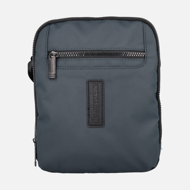 Bolsos bandolera para hombre en tejido plastificado azul