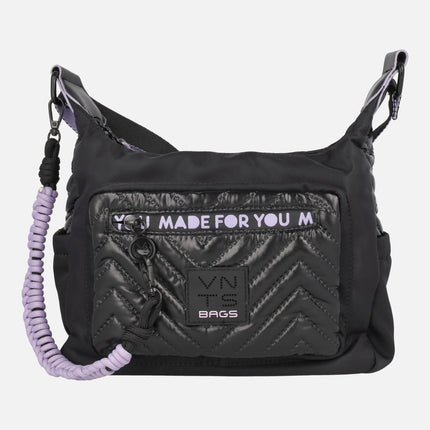 Ventis Crossbody Bags in Black with Mauve details