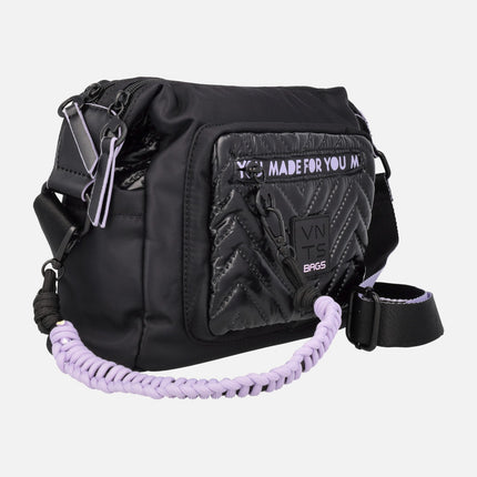 Ventis Crossbody Bags in Black with Mauve details