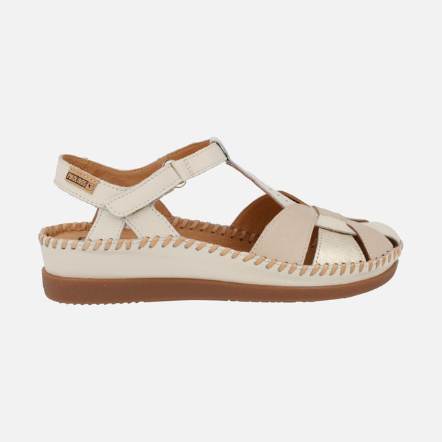 Women's leather sandals with velcro closure Cadaques