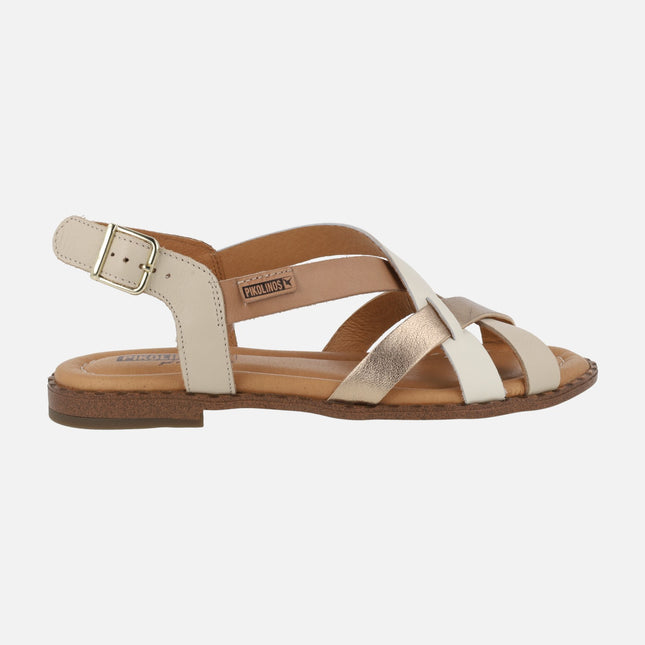 Algar Flat leather sandals with intertwined strips