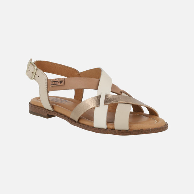 Algar Flat leather sandals with intertwined strips