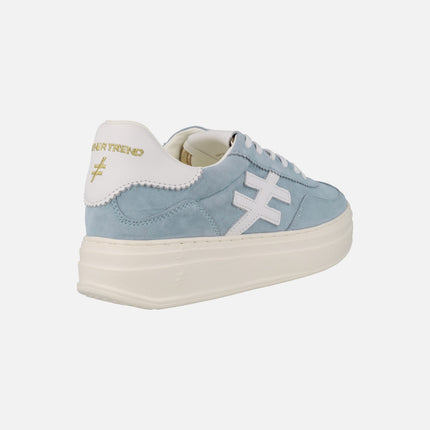 Athletic Sneakers in light Blue Suede