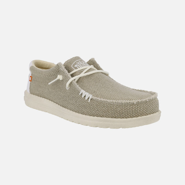 Organic cotton sneakers for men Wally Braided off White