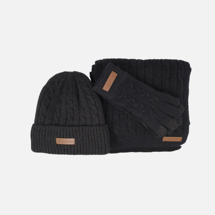 Conjunto de punto Caramelo de gorro bufanda y guantes