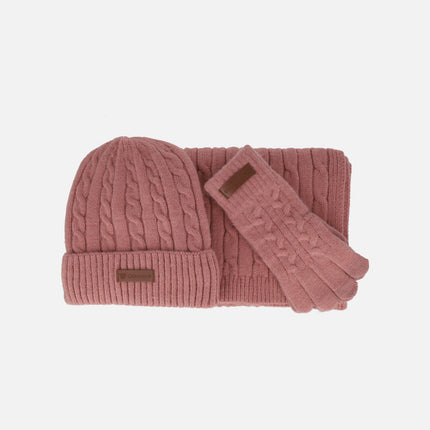 Conjunto de punto Caramelo de gorro bufanda y guantes