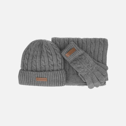 Conjunto de punto Caramelo de gorro bufanda y guantes