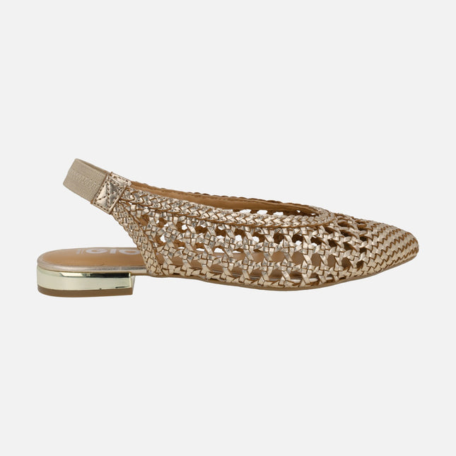 Golden braided leather ballerinas Guatavita