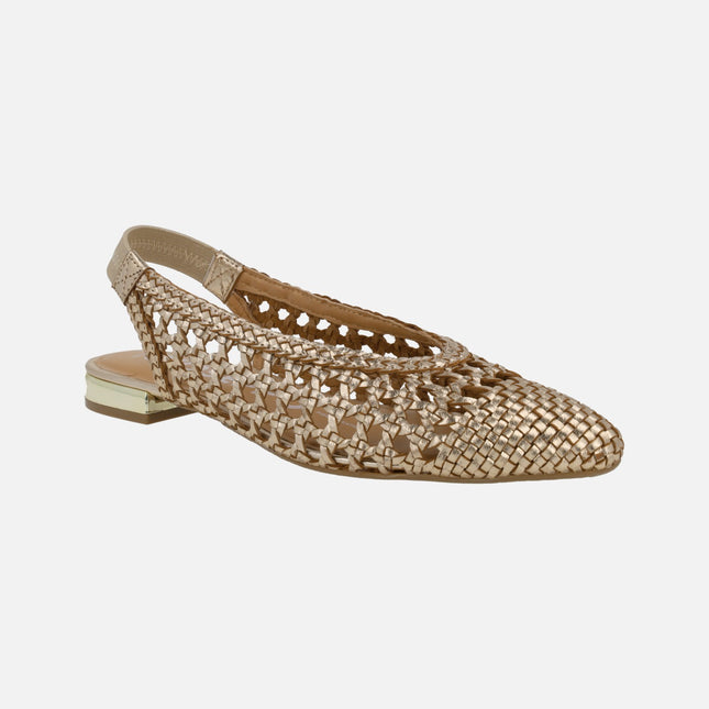 Golden braided leather ballerinas Guatavita