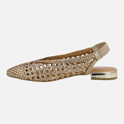 Golden braided leather ballerinas Guatavita