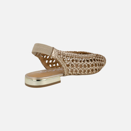 Golden braided leather ballerinas Guatavita