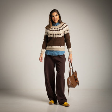 Jersey de textura cálida con grecas
