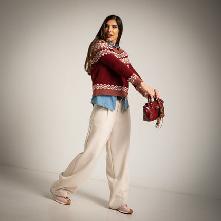 Jersey de textura cálida con grecas