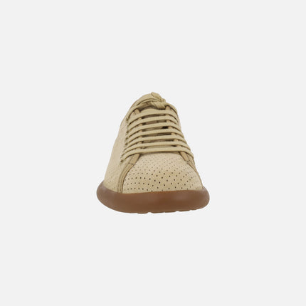 Zapatillas deportivas Pelotas Soller en nobuck beige con picados