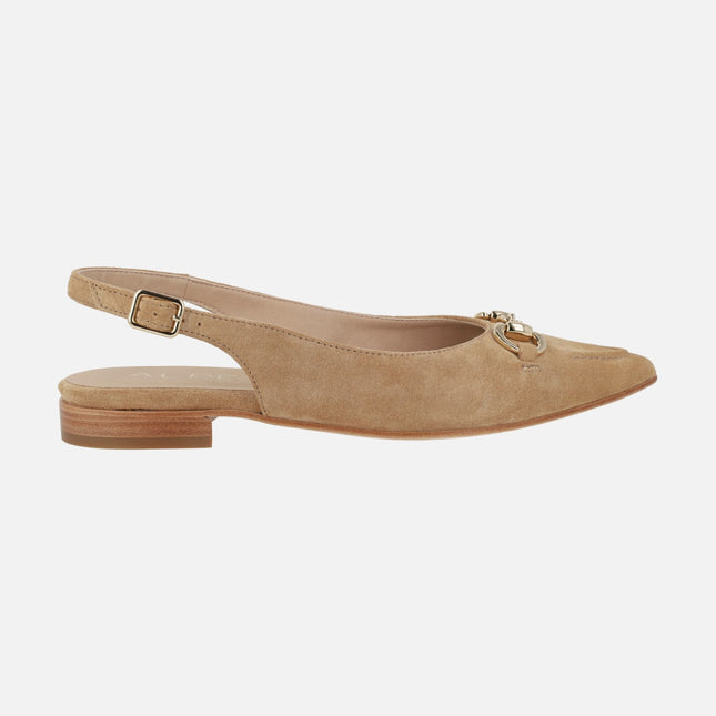 Bailarinas destalonadas Audrey con adorno metálico