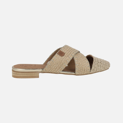 Popa Cove Gold Jute mules