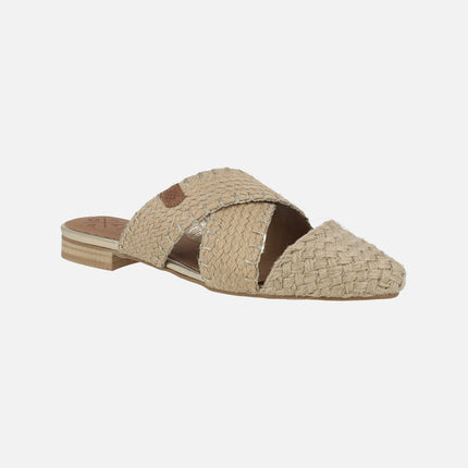 Popa Cove Gold Jute mules