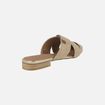 Popa Cove Gold Jute mules